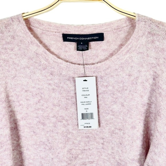 French Connection Emilde Knits Flare Sleeve Frill Pink Jumper Sweater S NWT $138 - Picture 9 of 9